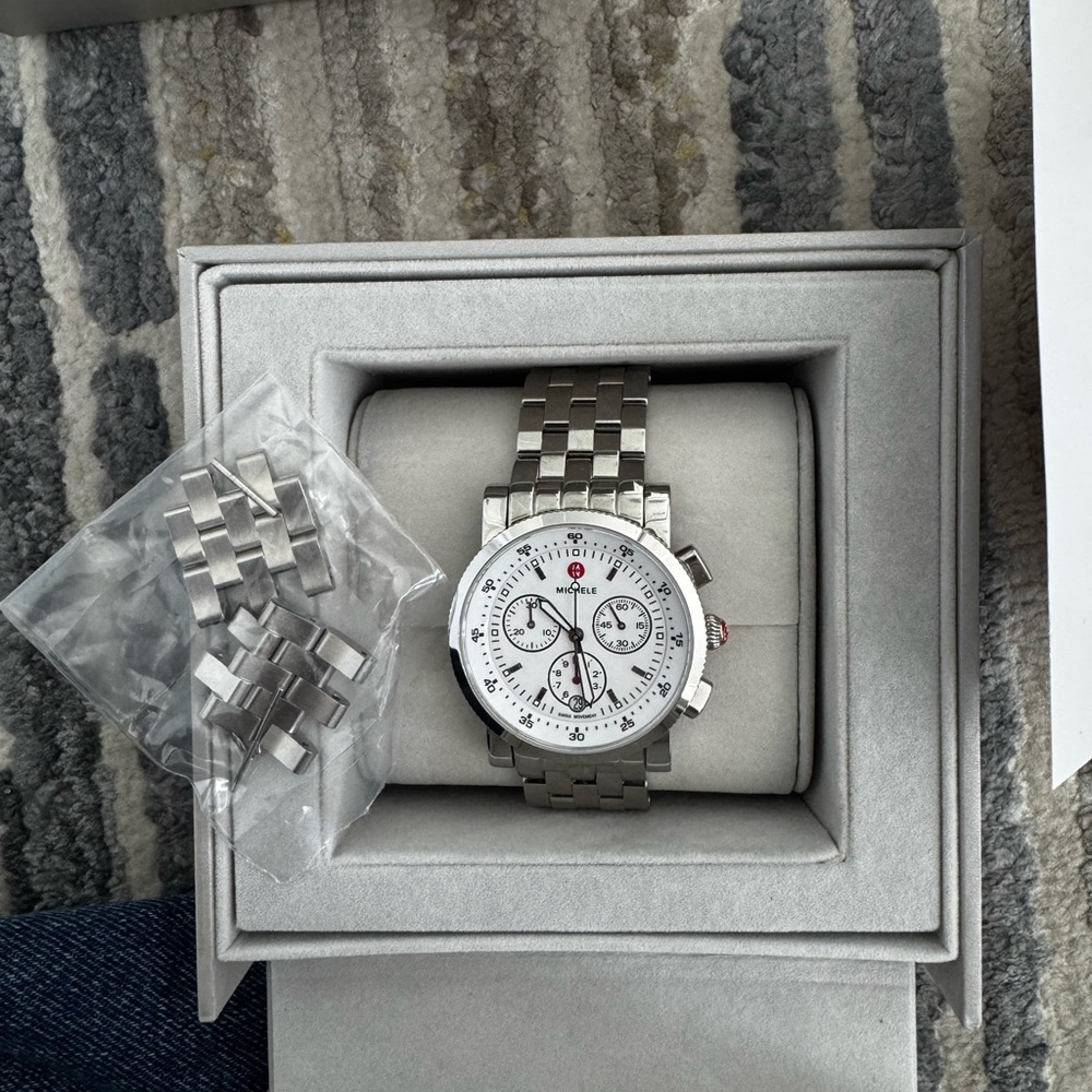 Michele Silver Chronograph Watch